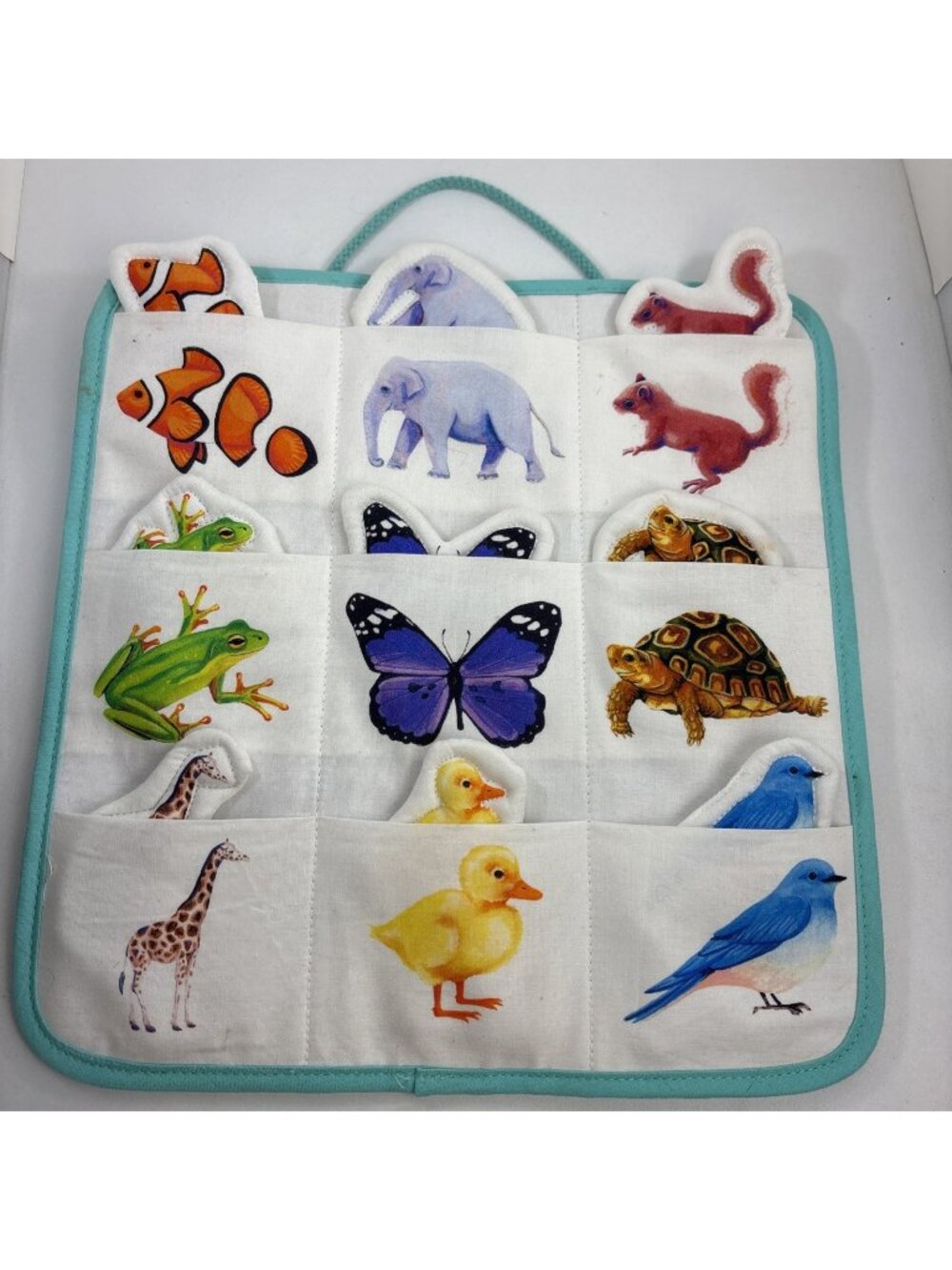 Lovevery Baby Quilted Critters Animal Pocket Soft Cotton Matching Montessori Toy